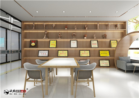石嘴山秦蕊营业厅办公室装修设计|洁净大方的高级质感空间